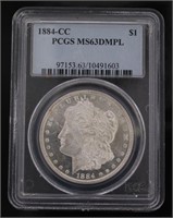1884 MS63 DMPL Carson City Morgan Silver Dollar