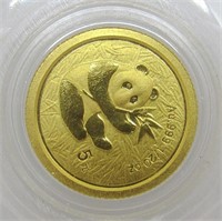 2000 GOLD CHINA PANDA 1/20th oz .999 COIN