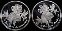 (2) 1 OZ .999 SILVER 2024 ANNIVERSARY BELLS ROUNDS