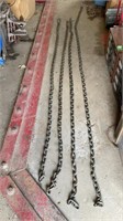 3- 9 ft and 1-11 ft log chain. No ends