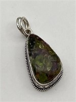 925 Silver Watermelon Tourmaline Stone Pendant