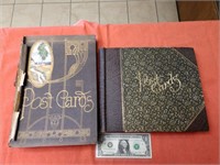 (2) Antique post card albums with cards