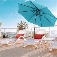 10' Patio Umbrella-Solar Power LED w/Tilt & Crank