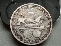 OF)  1892 Columbian exposition silver half dollar