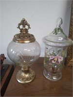2 Decorative Glass Containers