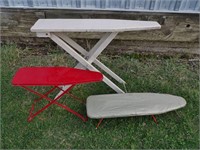 3 Small Ironing Boards: Wood & Metal
