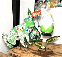 Metal Yard Art- Gnome, Bunny & Frog