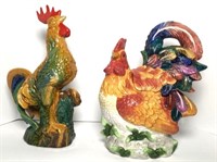 Rooster Lidded Cookie Jar & Sculpture