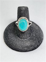 Sterling Turquoise Ring 11 Grams Size 8