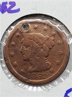 Damaged 1852 Large Cent