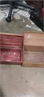 Lane trinket box with key and wooden humidor box