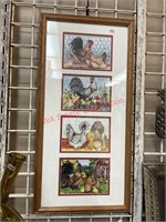 Large Framed Chicken Decor