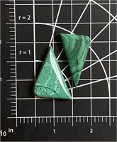 Triangular Malachite Specimens (#2 Total)