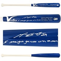 Michael Busch Autographed Blue Victus Baseball Bat