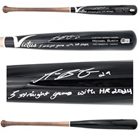 Michael Busch Autographed Black  Baseball Bat