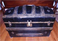 Antique camel back trunk, 34" x 20" x 23"