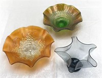 Carnival Glass Bowls - one signed