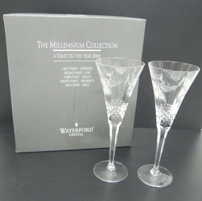 2 WATERFORD 'THE MILLENNIUM COLLECTION' GLASSES