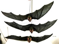 (3) Large Hanging Bats W/ Light & Sound Halloween