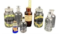 Variety of Glass Jars: Amber Ammonium Sulphate