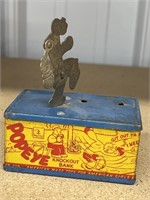 Popeye Metal Knockout Bank 3"L - missing pieces