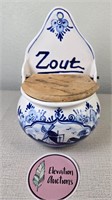 Dutch hand painted Delfts Blue Zout Salt Keeper