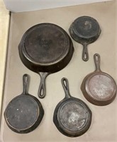 5 cast iron pans