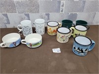 Camping mugs with fun pictures etc