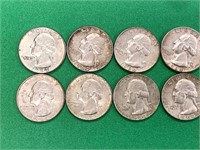 (8) 1964 Silver Quarters
