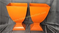 13in orange Metal urns