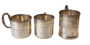 3 Sterling Baby Cups
