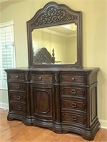 Beautiful MATCHING Ornate Solid Chest of Drawers
