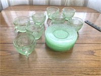 Tiara ware green glass