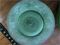 Tiara ware green depression plates
