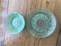Tiara ware green glass