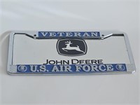 JOHN DEERE TAG AND US AIR FORCE CAR TAG FRAME