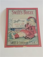 12X10" SWIFTS BORAX METAL SIGN-SOME WEAR