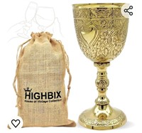 HIGHBIX Royal Wine Goblet Solid Brass