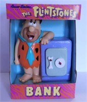 2 new Fred Flintstone coin banks in boxes