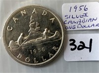 1956 Silver Canadian One Dollar Coin