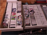 Two boxes of contemporary sports cards, mostly