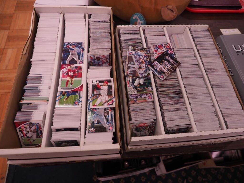 Two boxes of contemporary sports cards, mostly