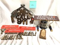 Gun decoration + assorted items