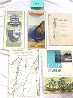 vintage Adirondack maps and  pamphlets