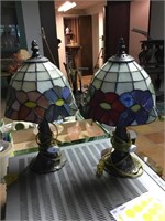 Set of matching lamps, shades or glass