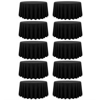 10 Pack Black Round Tablecloth 120 Inch