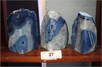 3PC BRAZILIAN BLUE AGATE