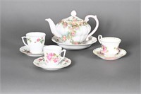 Antique Austrian Gilded Tea Pot & Teacups