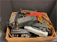 Box of train parts