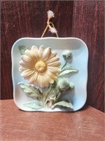 Napco Daisy Wall Plaque Napco Floral Ceramic